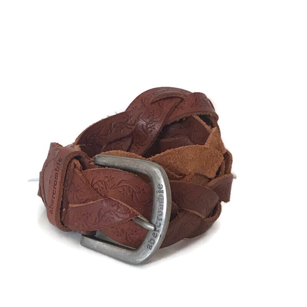 Abercrombie Woven Leather Belt S/M Unisex NWT